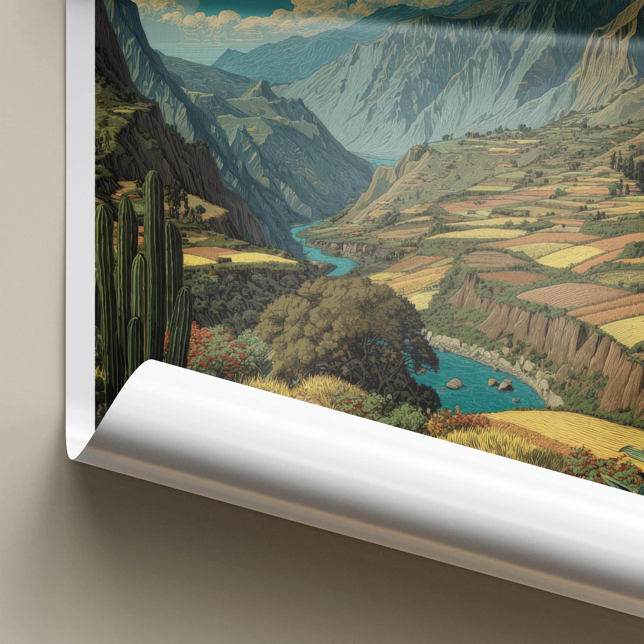 Colca Canyon Poster - Peru Travel Art - Flying Condor Valley Home Decor