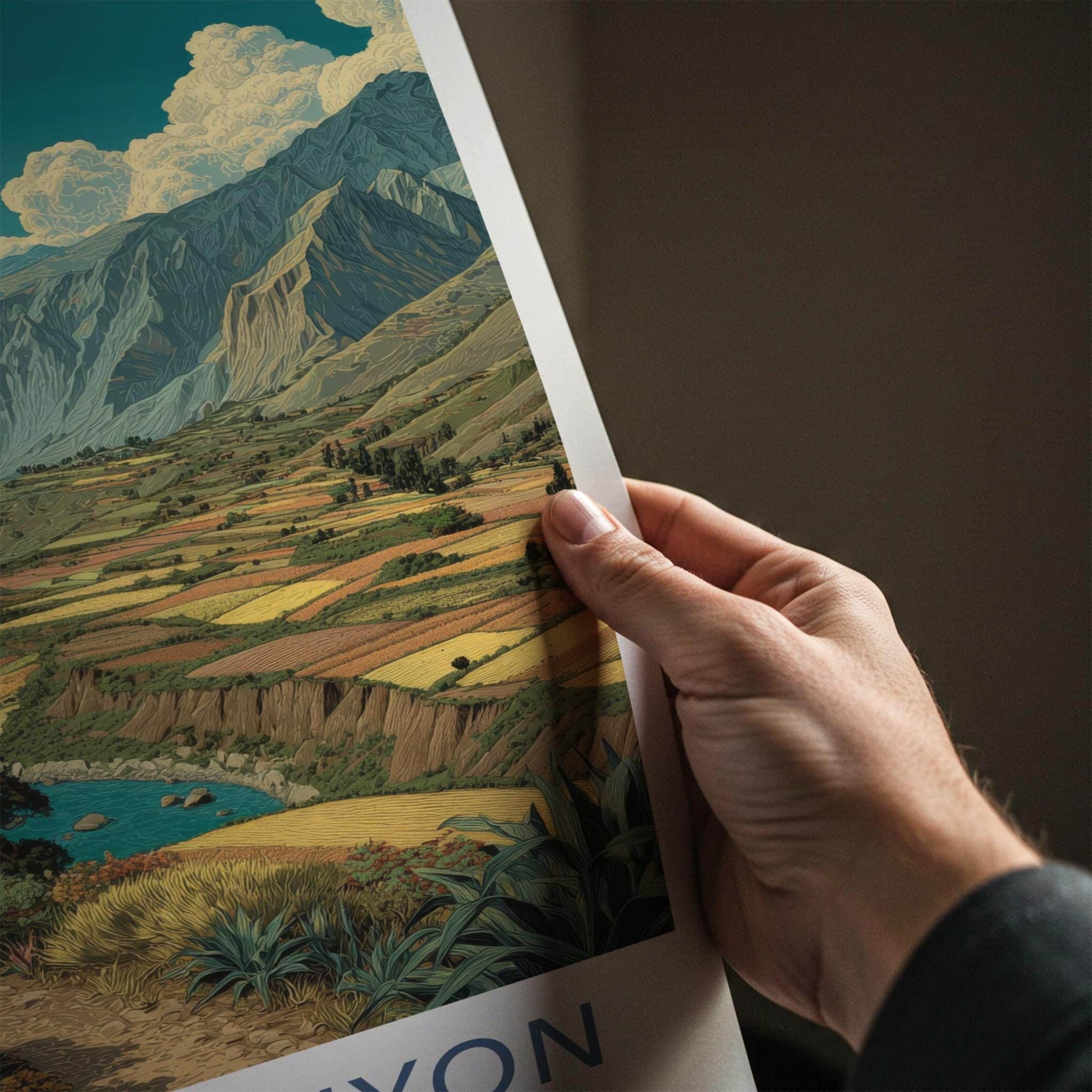 Colca Canyon Poster - Peru Travel Art - Flying Condor Valley Home Decor