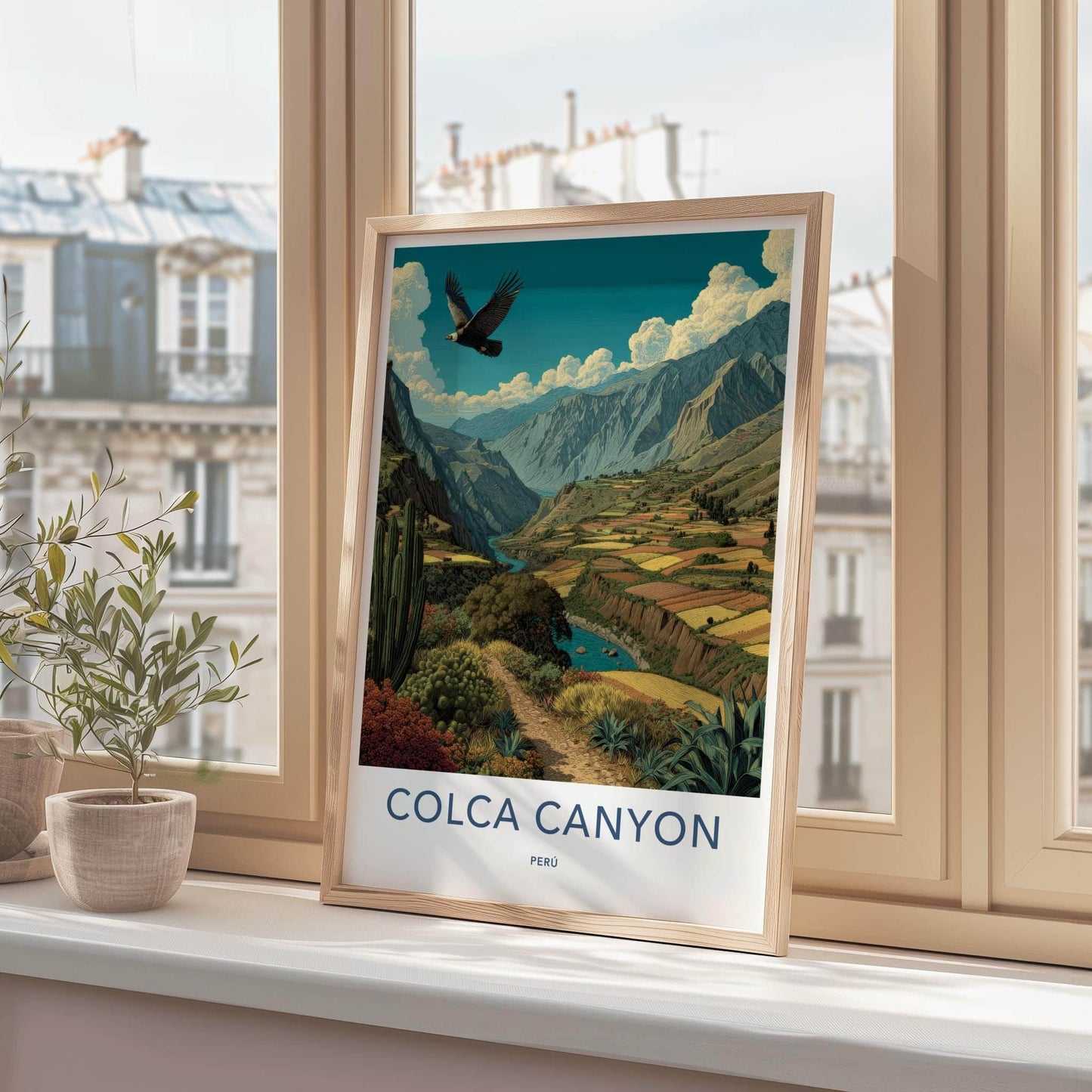 Colca Canyon Poster - Peru Travel Art - Flying Condor Valley Home Decor