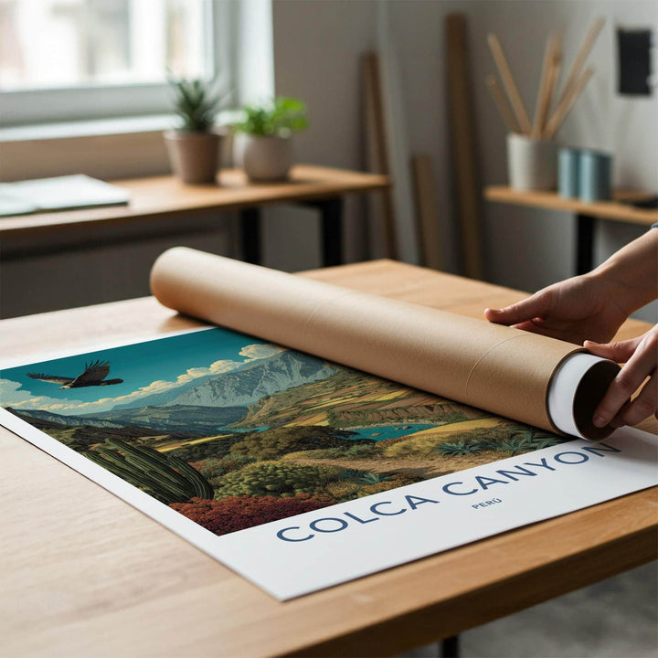 Colca Canyon Poster - Peru Travel Art - Flying Condor Valley Home Decor