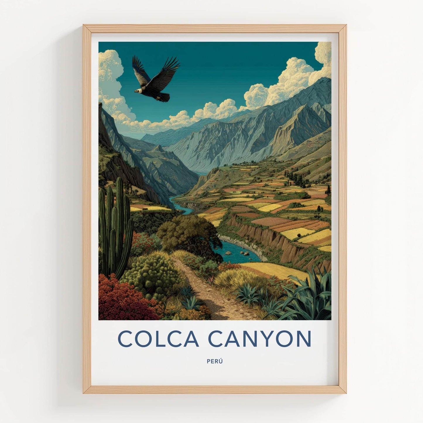 Colca Canyon Poster - Peru Travel Art - Flying Condor Valley Home Decor
