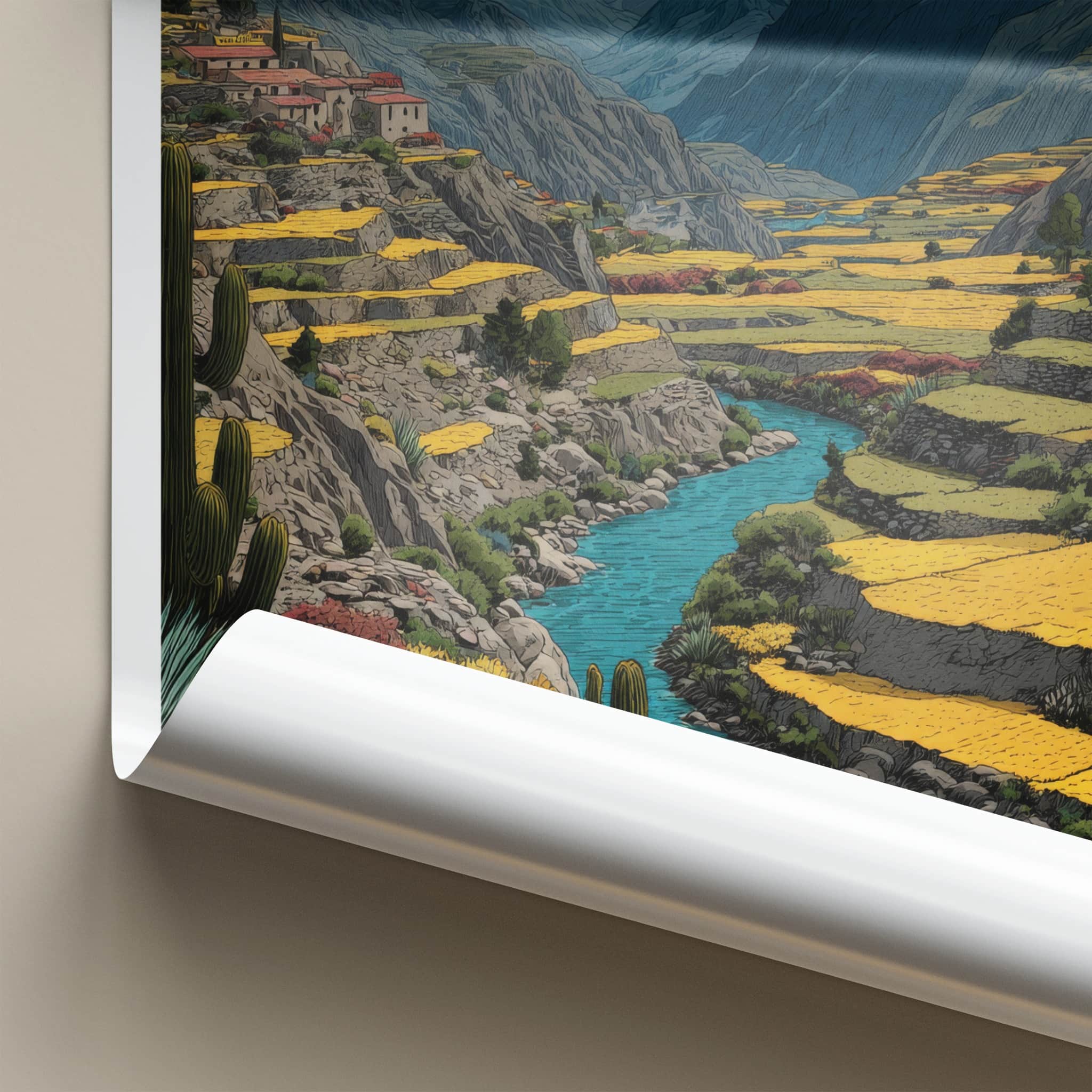 Colca Canyon Poster - Peru Travel Print - Soaring Condor Home Decor