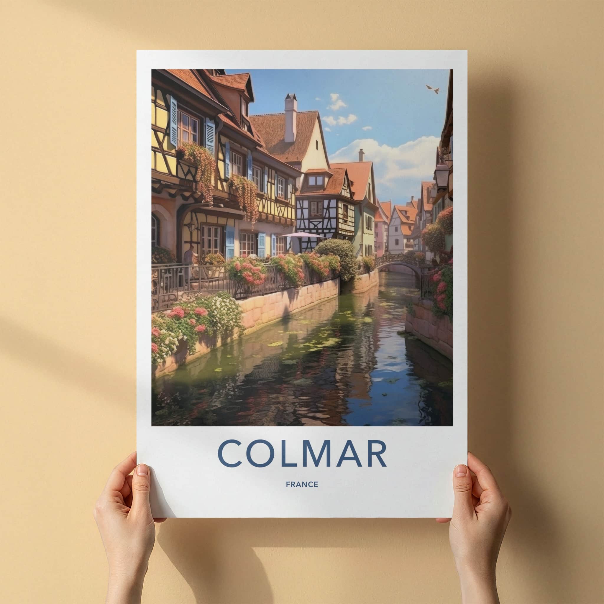 Colmar Poster - France Travel Art - Historic Canal Buildings Home Decor