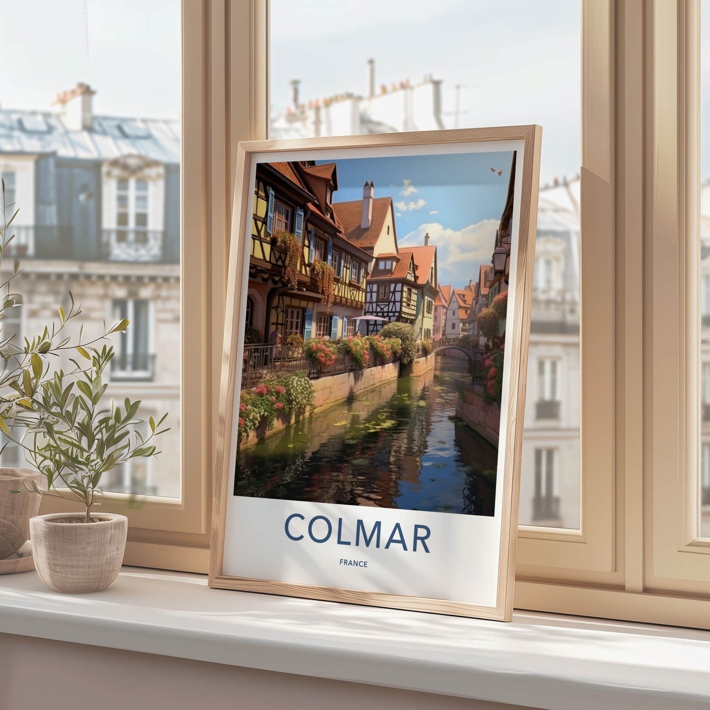 Colmar Poster - France Travel Art - Historic Canal Buildings Home Decor