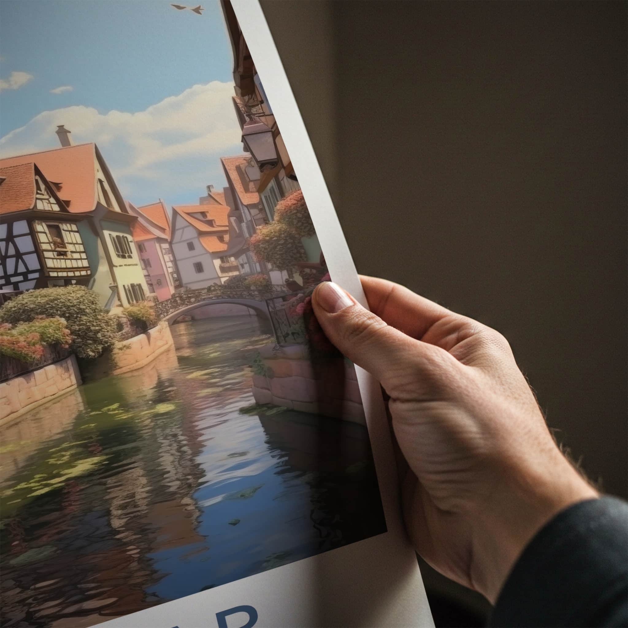 Colmar Poster - France Travel Art - Historic Canal Buildings Home Decor