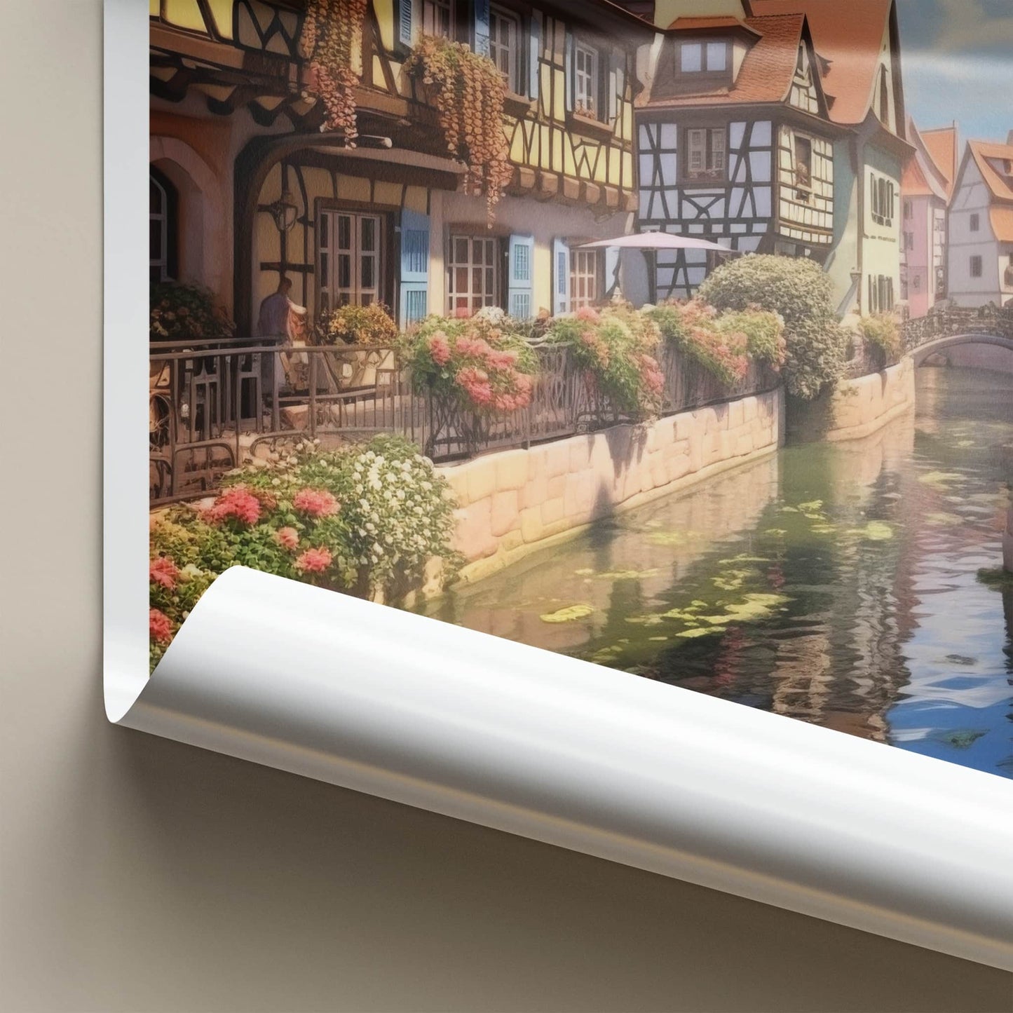 Colmar Poster - France Travel Art - Historic Canal Buildings Home Decor