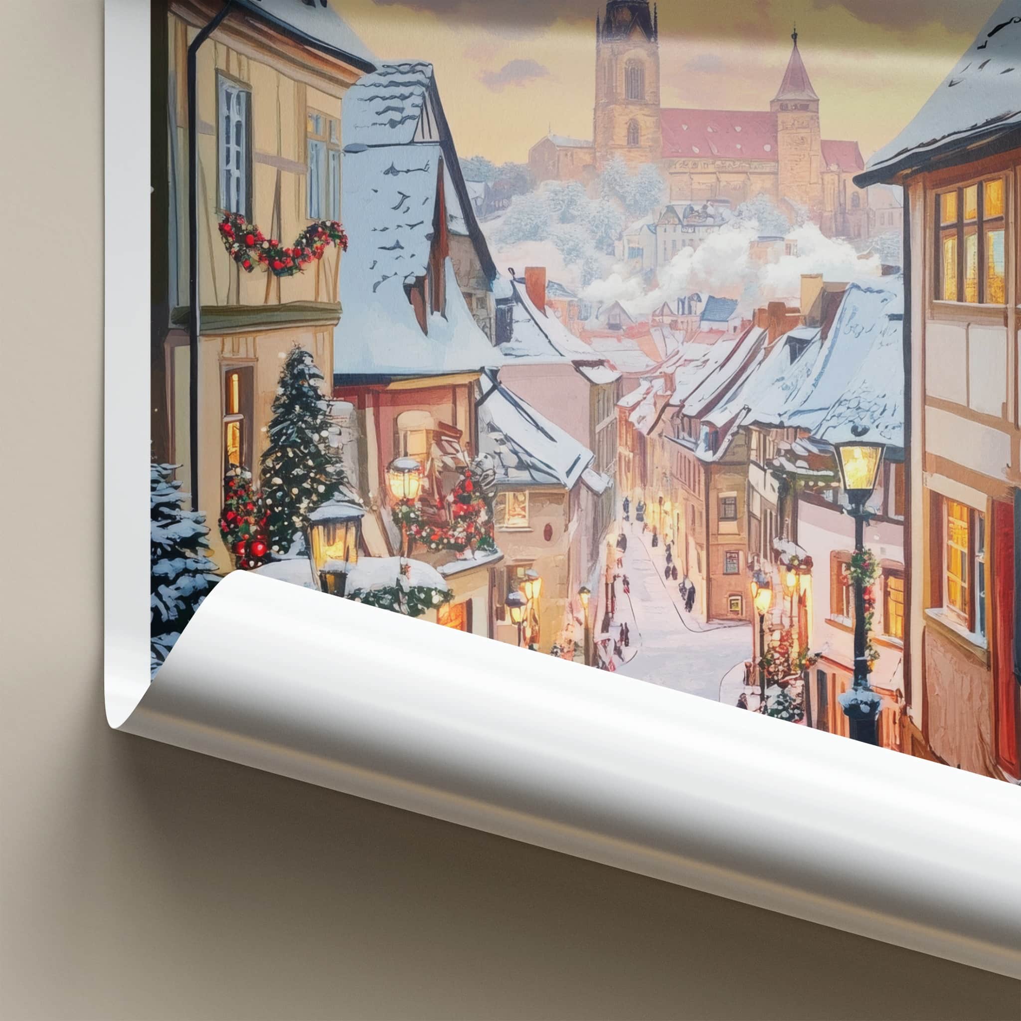 Cologne Poster - Germany Framed Art - Christmas Evening Glow Wall Decor