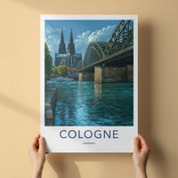 Cologne Poster - Germany Travel Art - Cathedral Arch River Wall Decor