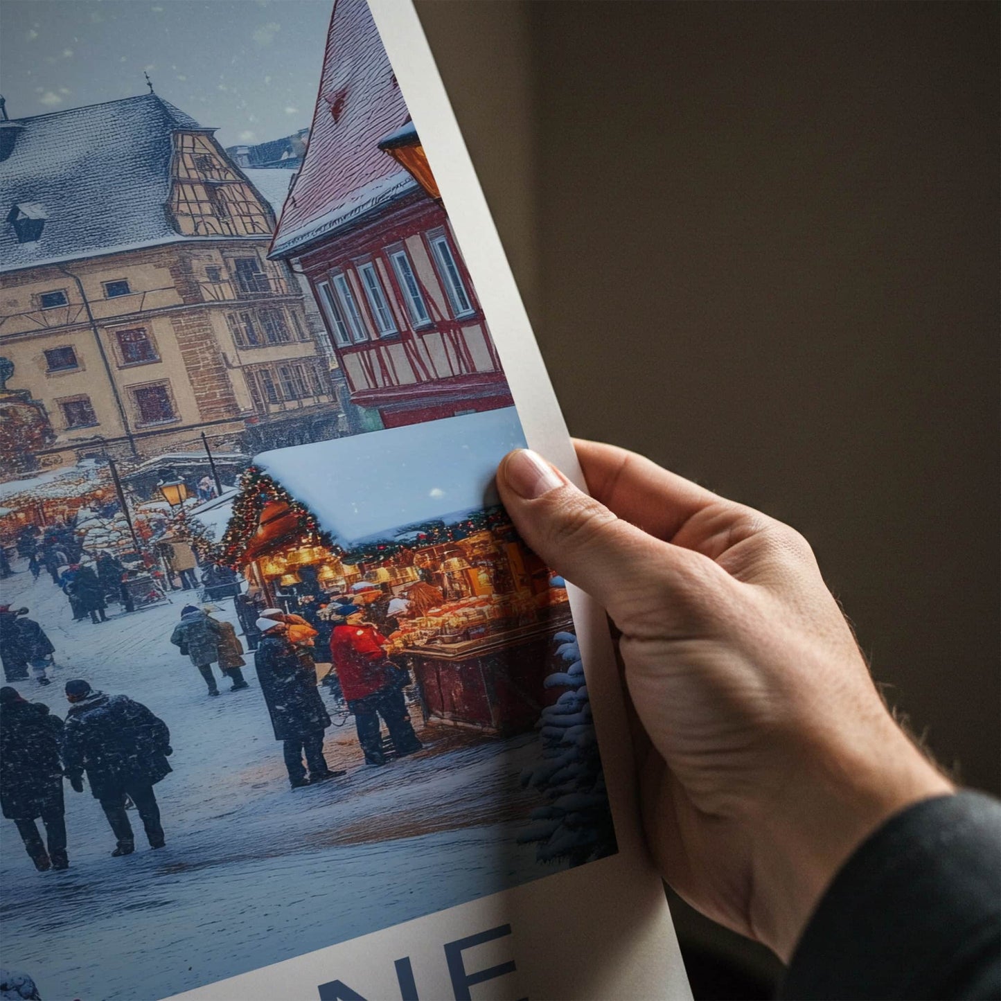 Cologne Poster - Germany Travel Art - Festive Winter Market Home Decor
