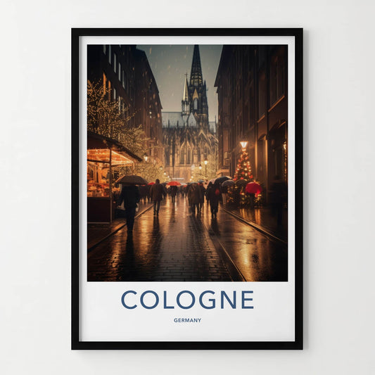 Cologne Poster - Germany Wall Art - Rainy Cathedral Evening Home Decor