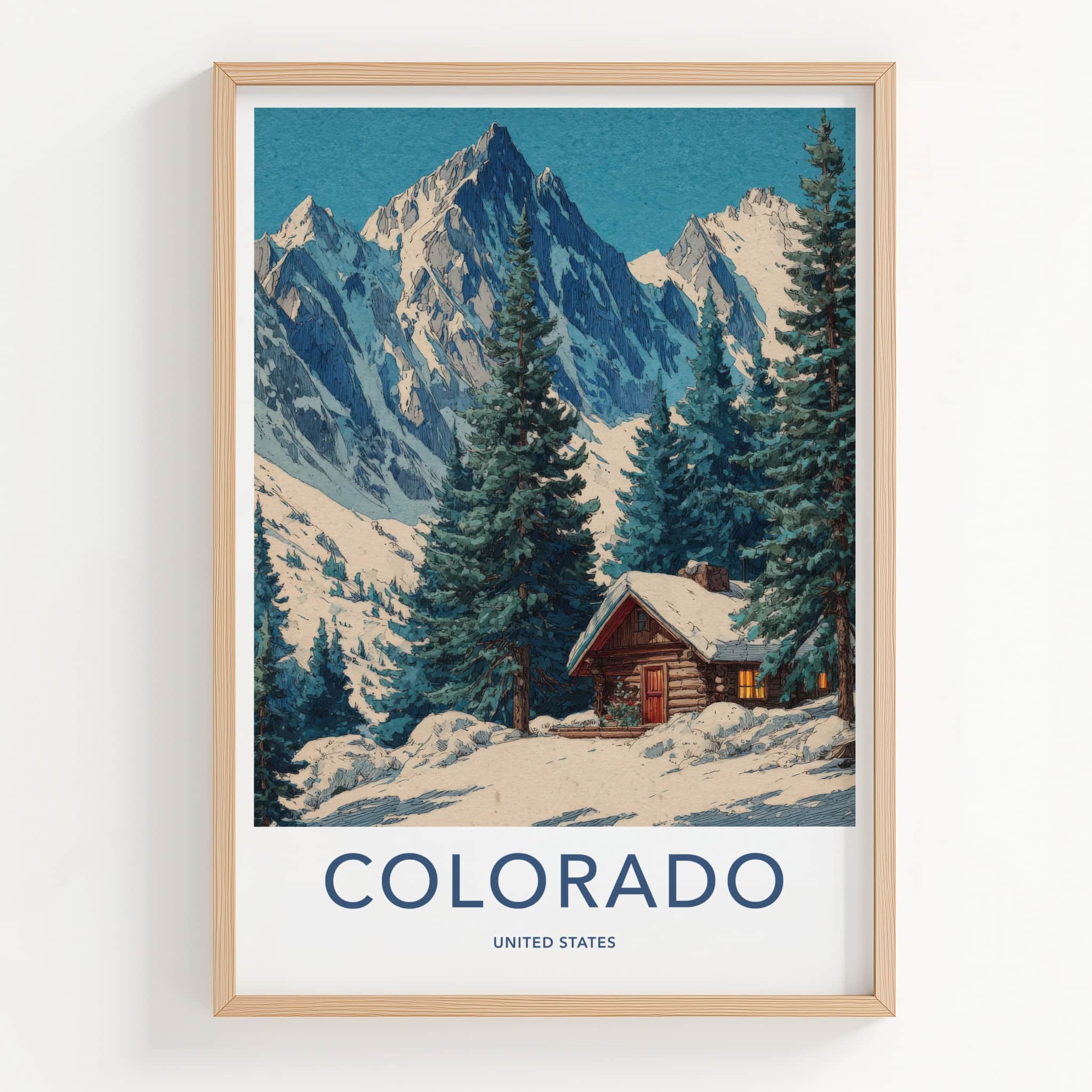 Colorado Poster - Colorado Framed Art - Snow Covered Cabin Gallery Art