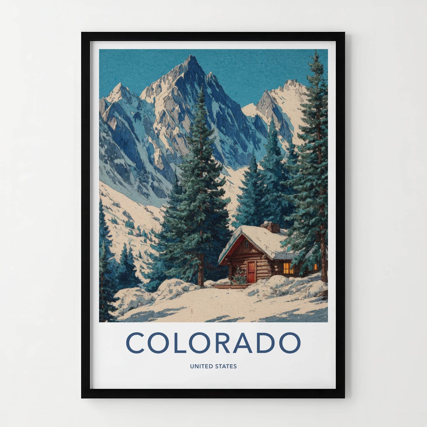 Colorado Poster - Colorado Framed Art - Snow Covered Cabin Gallery Art