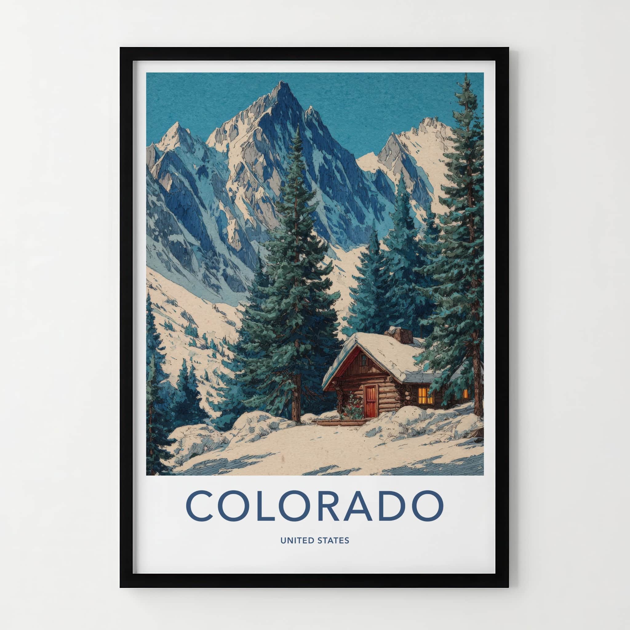 Colorado Poster - Colorado Framed Art - Snow Covered Cabin Gallery Art