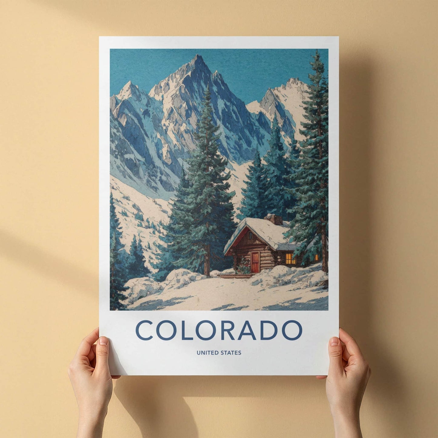 Colorado Poster - Colorado Framed Art - Snow Covered Cabin Gallery Art