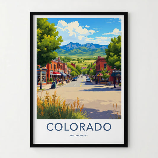 Colorado Poster - Colorado Travel Art - Mountain Town Street Wall Decor