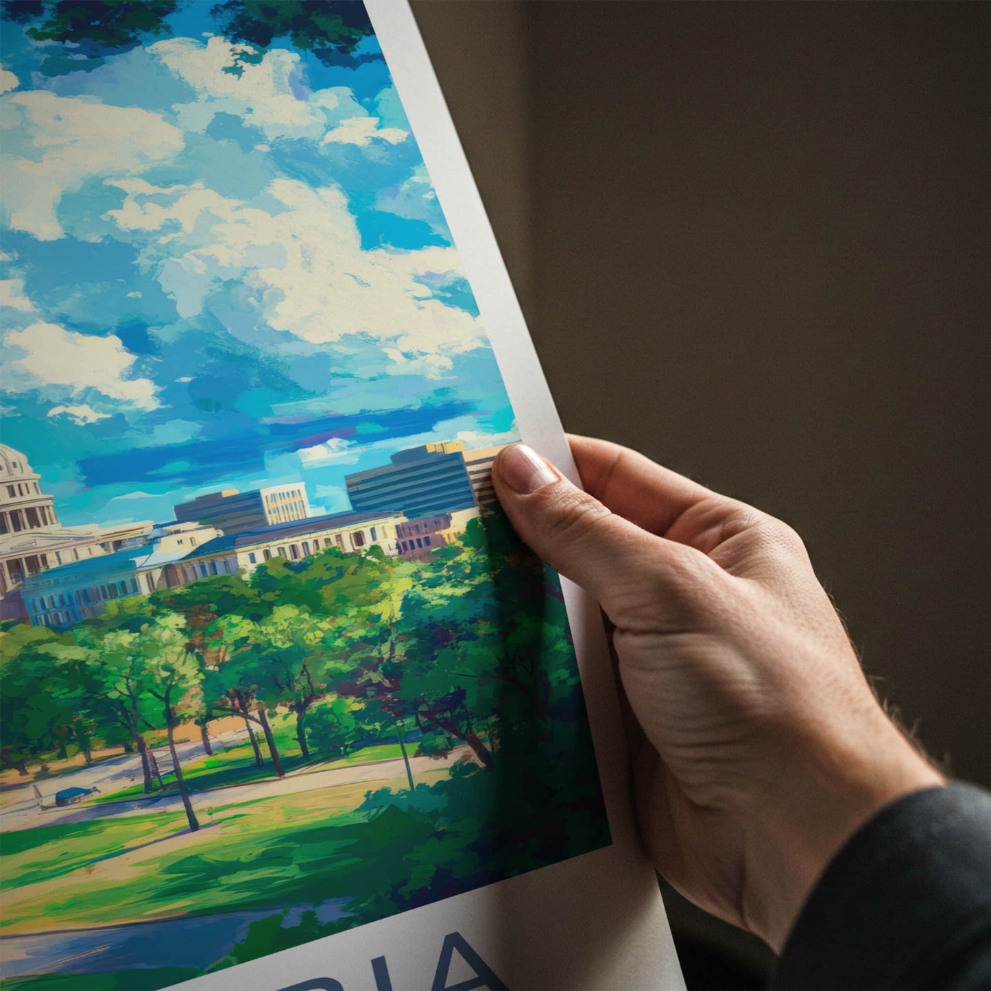 Columbia Poster - South Carolina Travel Art - Capitol Building Green Home Decor