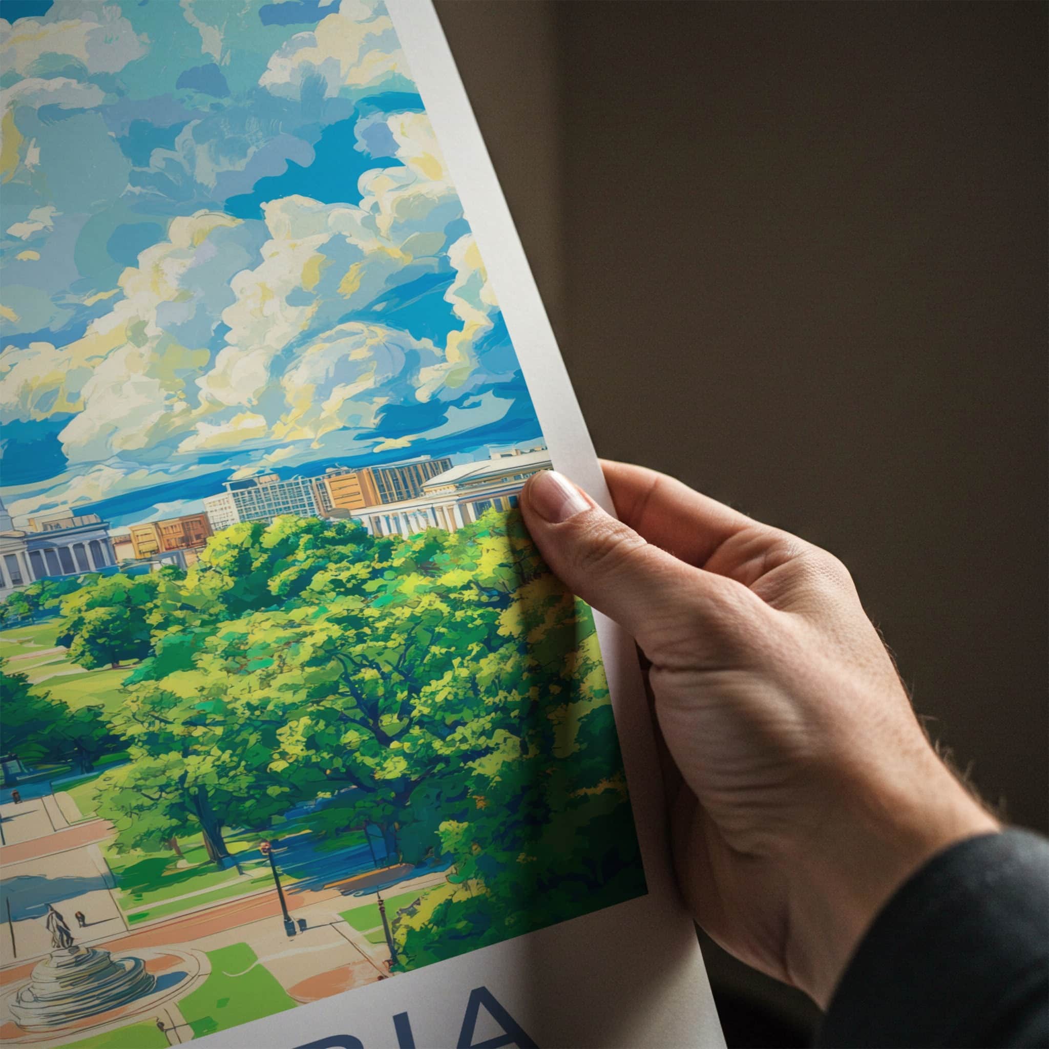 Columbia Poster - South Carolina Travel Art - State House View Home Decor