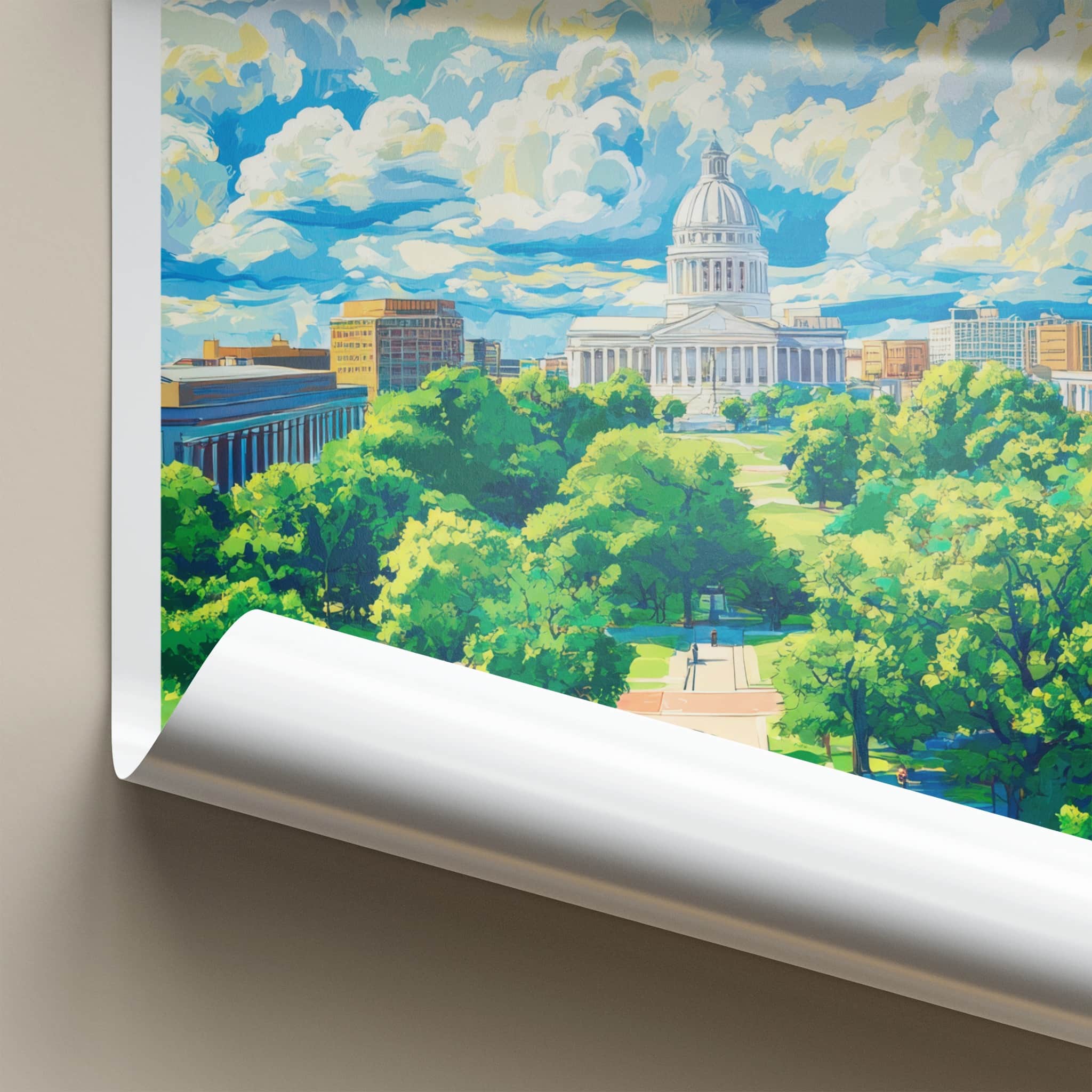 Columbia Poster - South Carolina Travel Art - State House View Home Decor