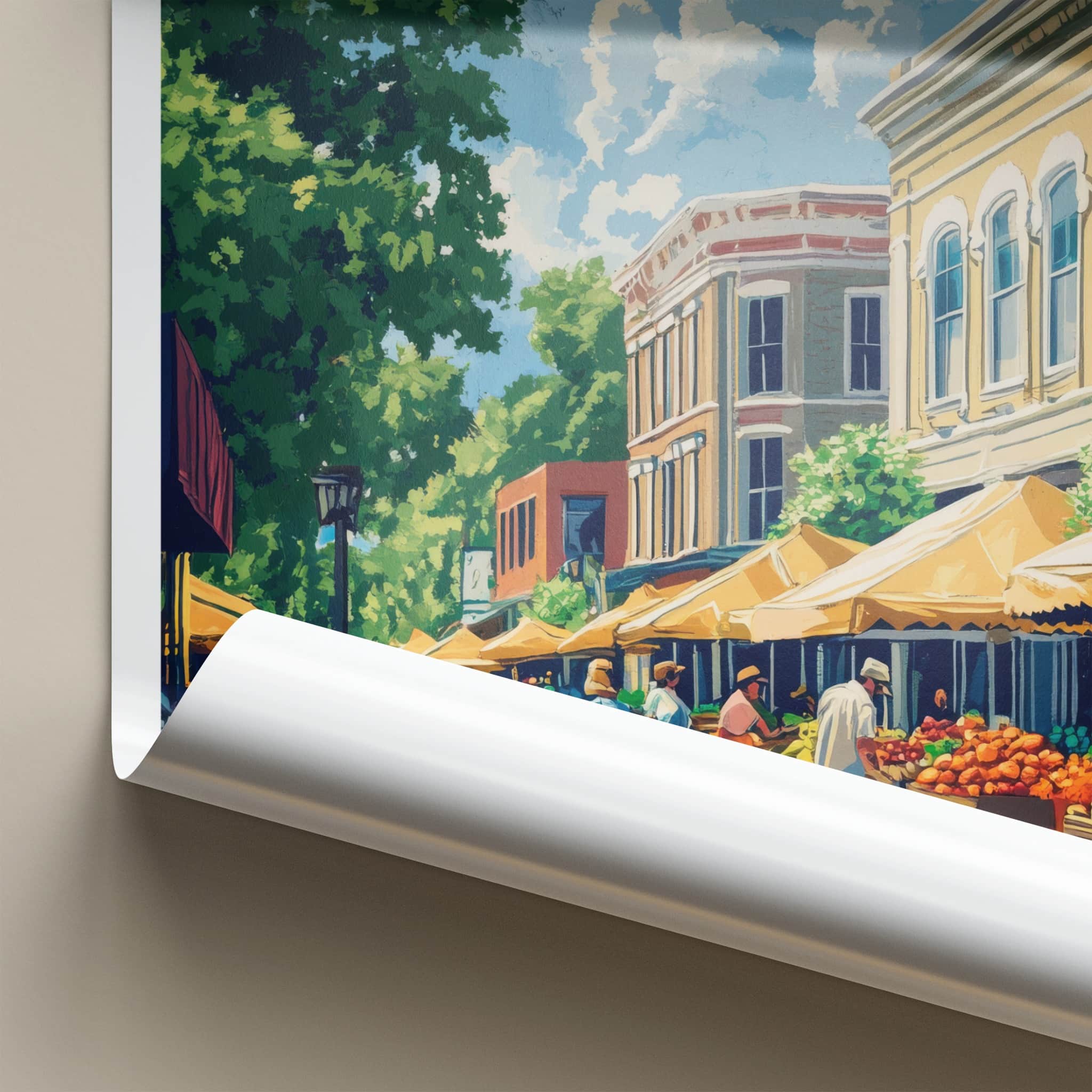 Columbia Poster - South Carolina Travel Art - Vibrant Market Street Home Decor