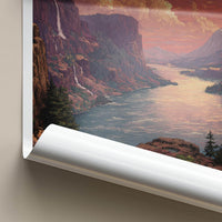 Columbia River Poster - Washington Travel Art - Dramatic Canyon Sunset Home Decor