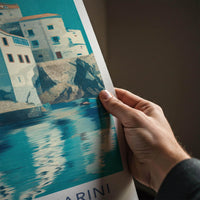 Conca dei Marini Poster - Italy Travel Art - White coastal village Home Decor