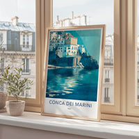 Conca dei Marini Poster - Italy Travel Print - Azure Water Serene Home Decor