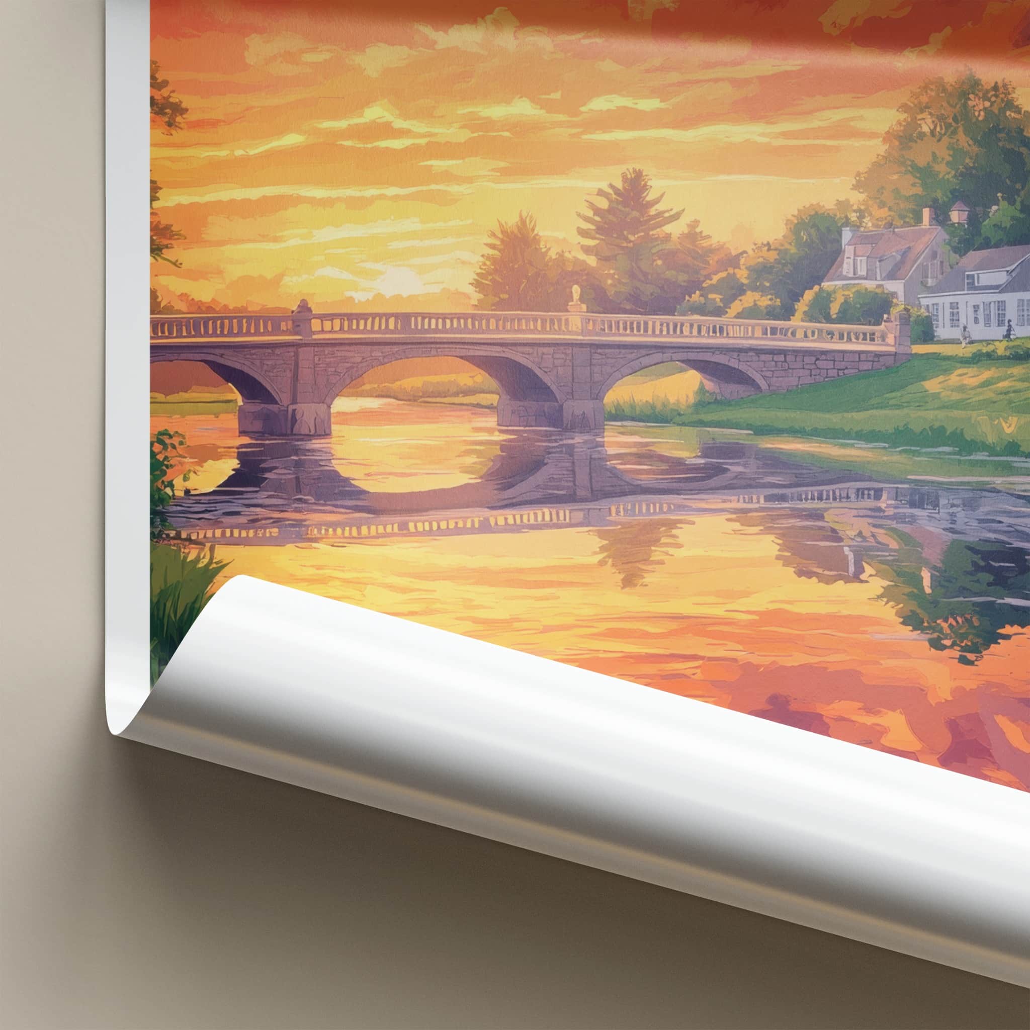Concord Poster - Massachusetts Travel Art - Golden Sky Bridge Home Decor