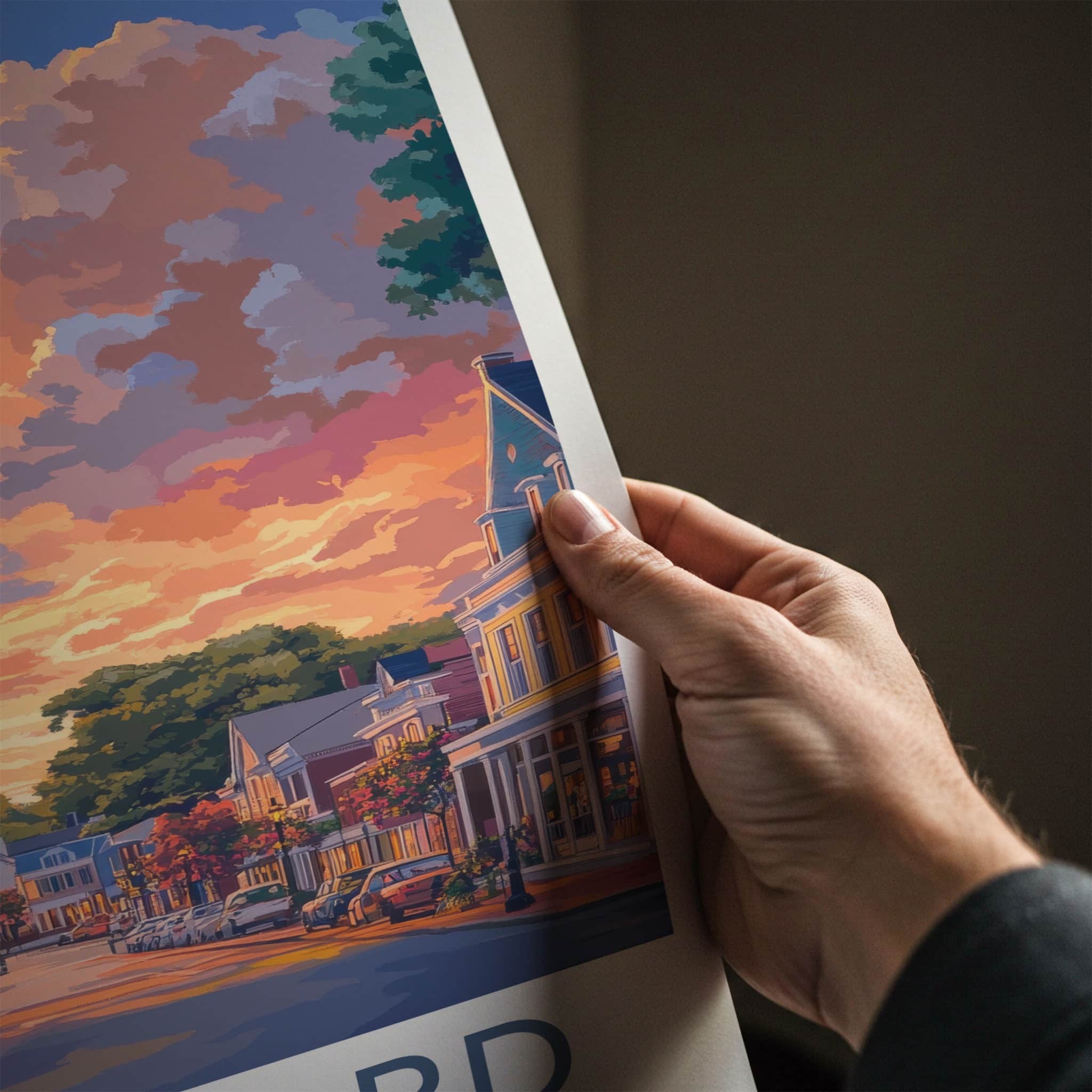 Concord Poster - Massachusetts Travel Art - Vibrant Sunset Town Home Decor