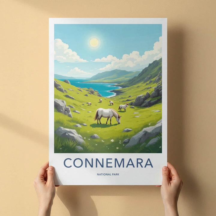 Connemara Poster - Ireland Travel Art - Green Valley Horses Home Decor