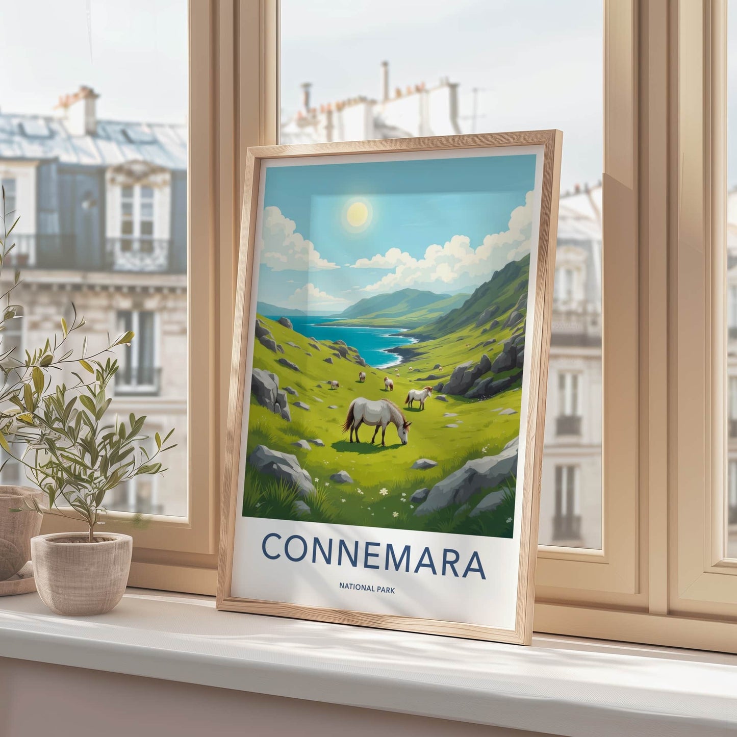 Connemara Poster - Ireland Travel Art - Green Valley Horses Home Decor