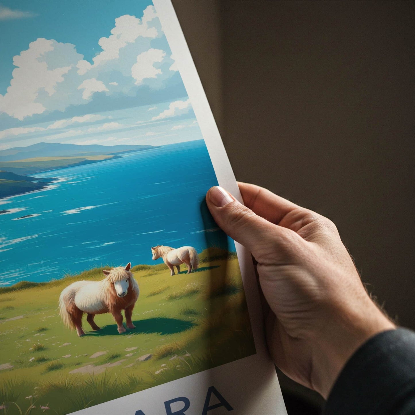 Connemara Poster - Ireland Travel Art - Wild Horses Coast Home Decor