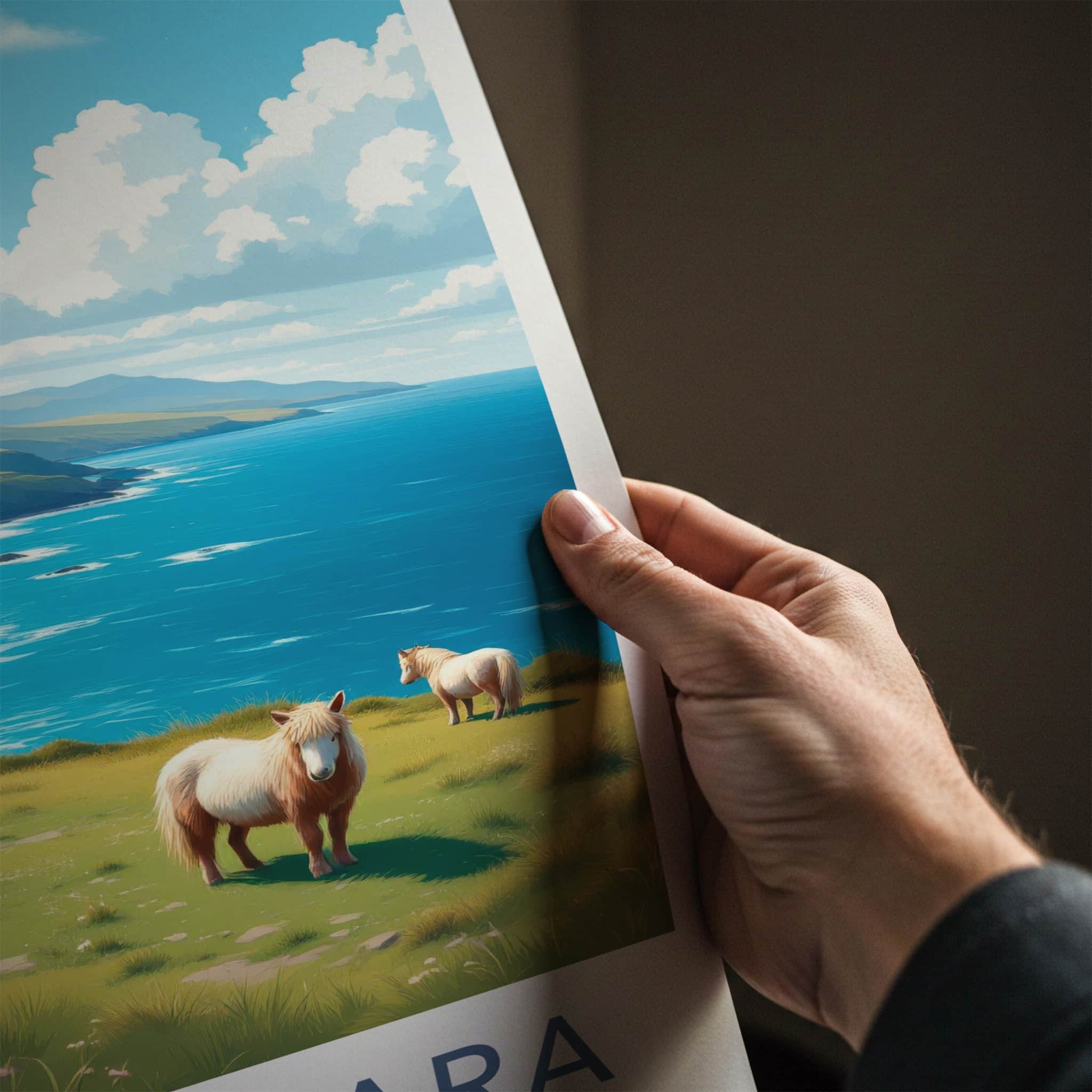 Connemara Poster - Ireland Travel Art - Wild Horses Coast Home Decor