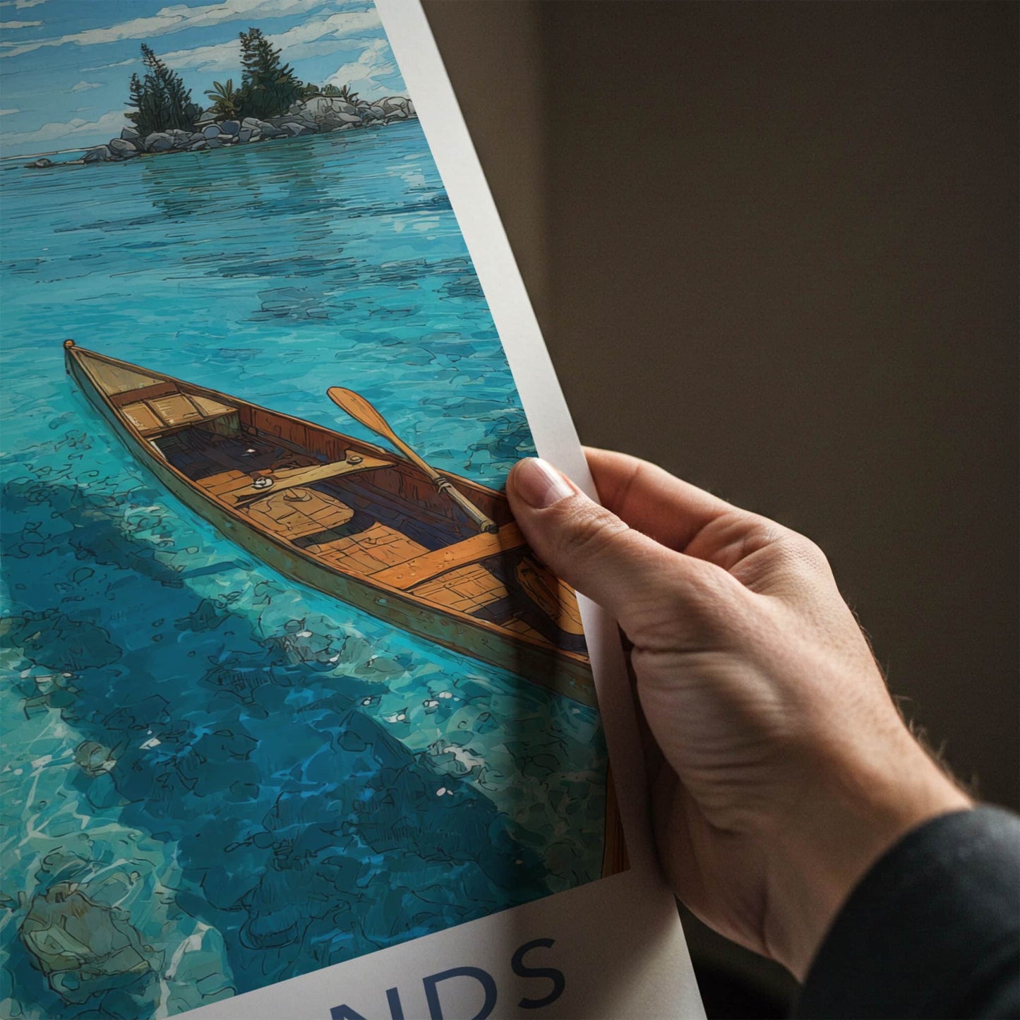 Cook Islands Poster - Polynesia Wall Art - Wooden Canoe Azure Home Decor