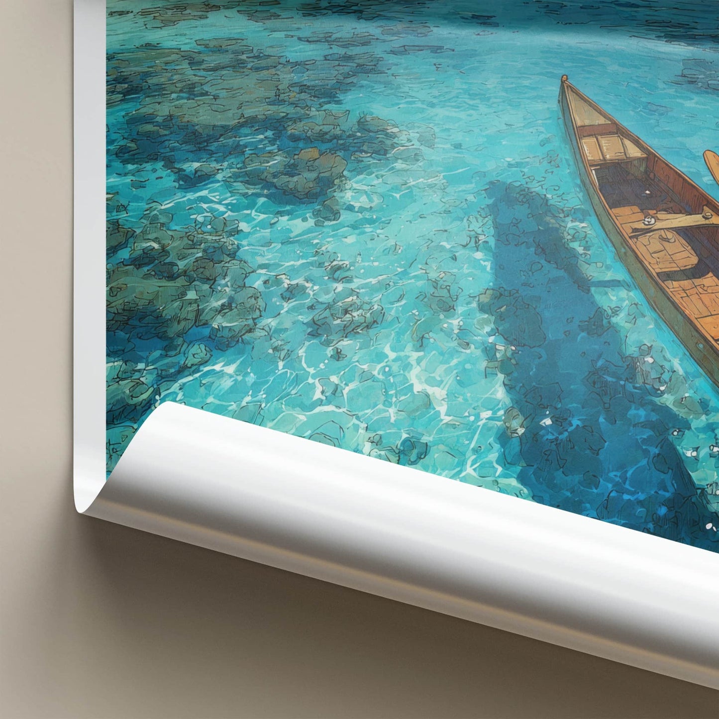 Cook Islands Poster - Polynesia Wall Art - Wooden Canoe Azure Home Decor