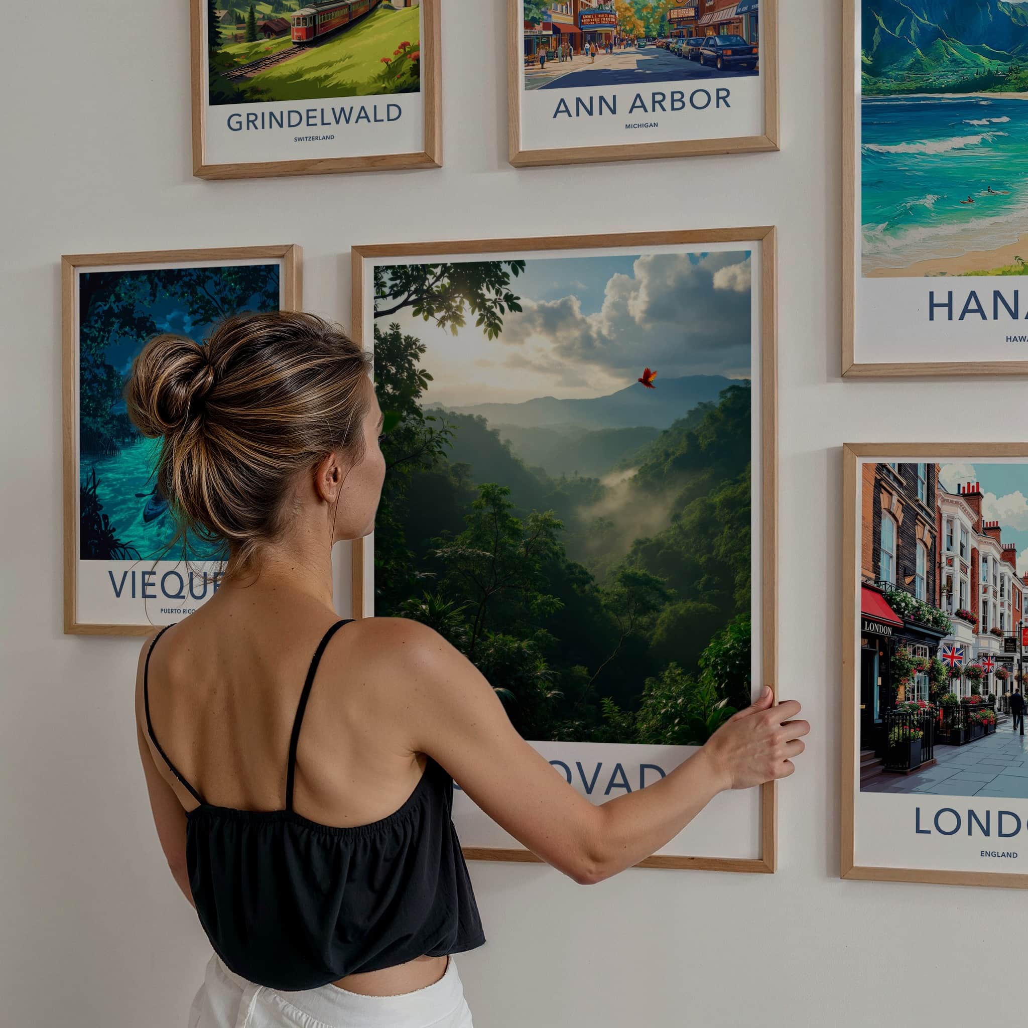 Corcovado National Park Poster - Costa Rica Travel Art - Misty Jungle Valley Home Decor