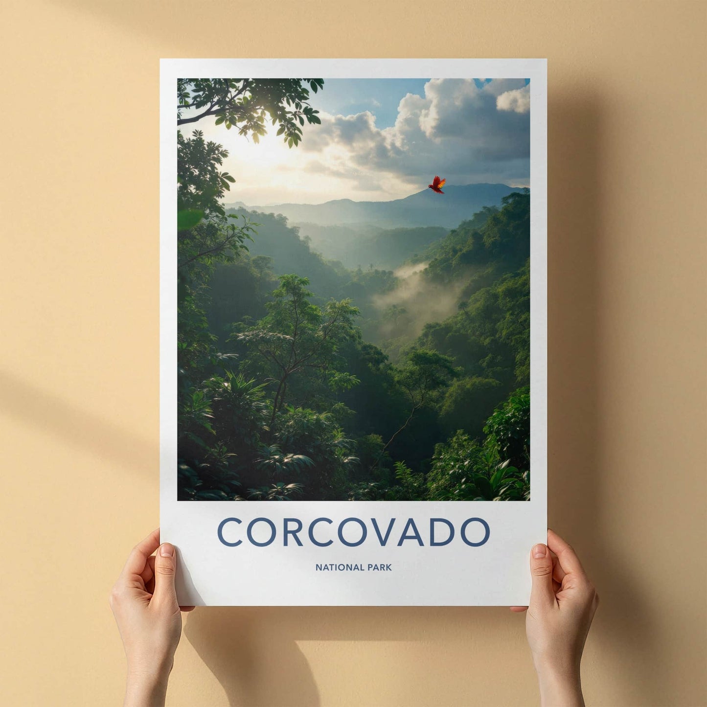 Corcovado National Park Poster - Costa Rica Travel Art - Misty Jungle Valley Home Decor