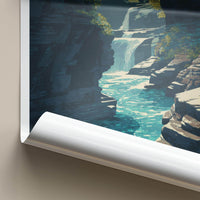 Cornell Poster - New York Travel Art - Gorge Waterfall Bridge Wall Decor