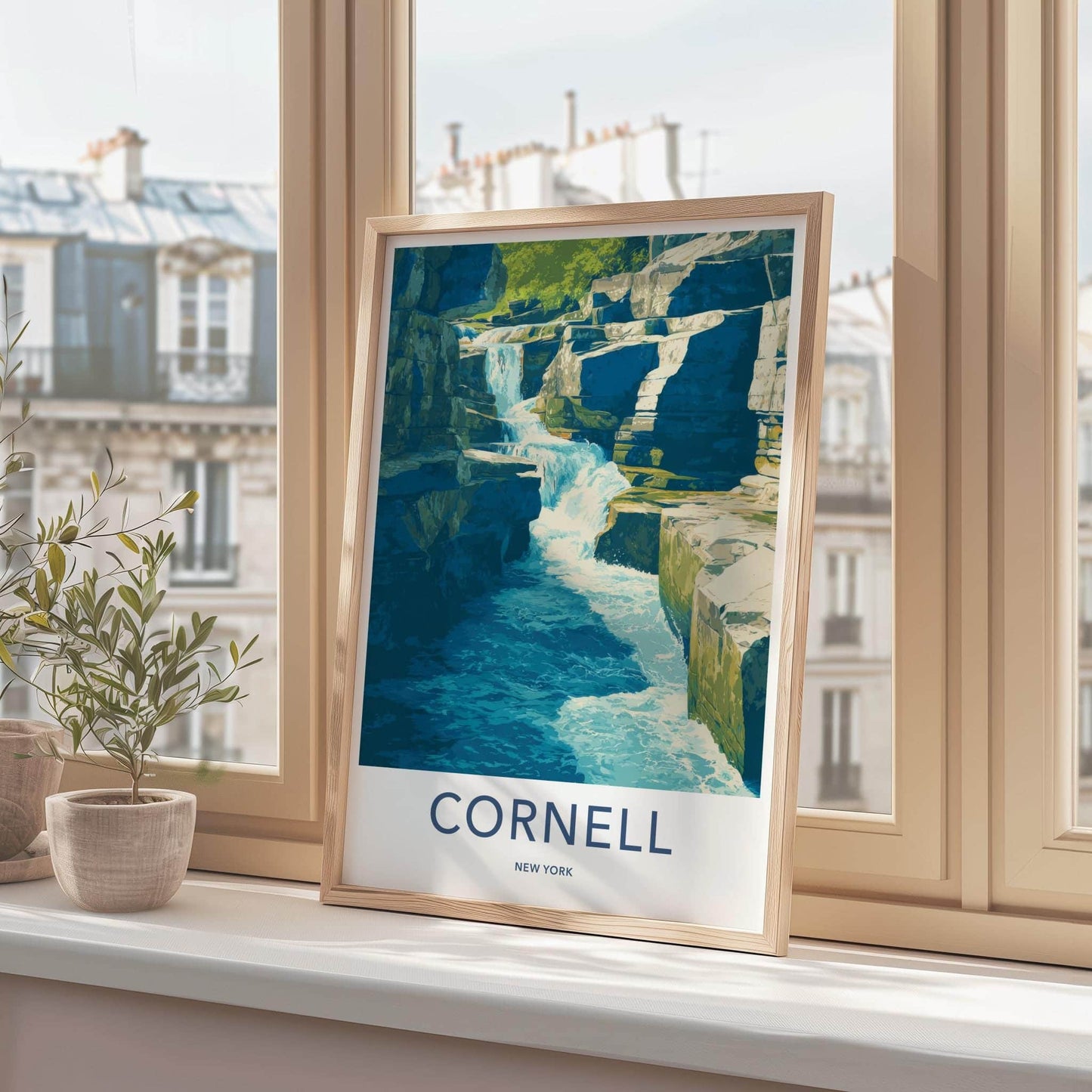 Cornell Poster - New York Wall Art - Cascading River Gorge Home Decor