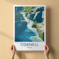 Cornell Poster - New York Wall Art - Cascading River Gorge Home Decor