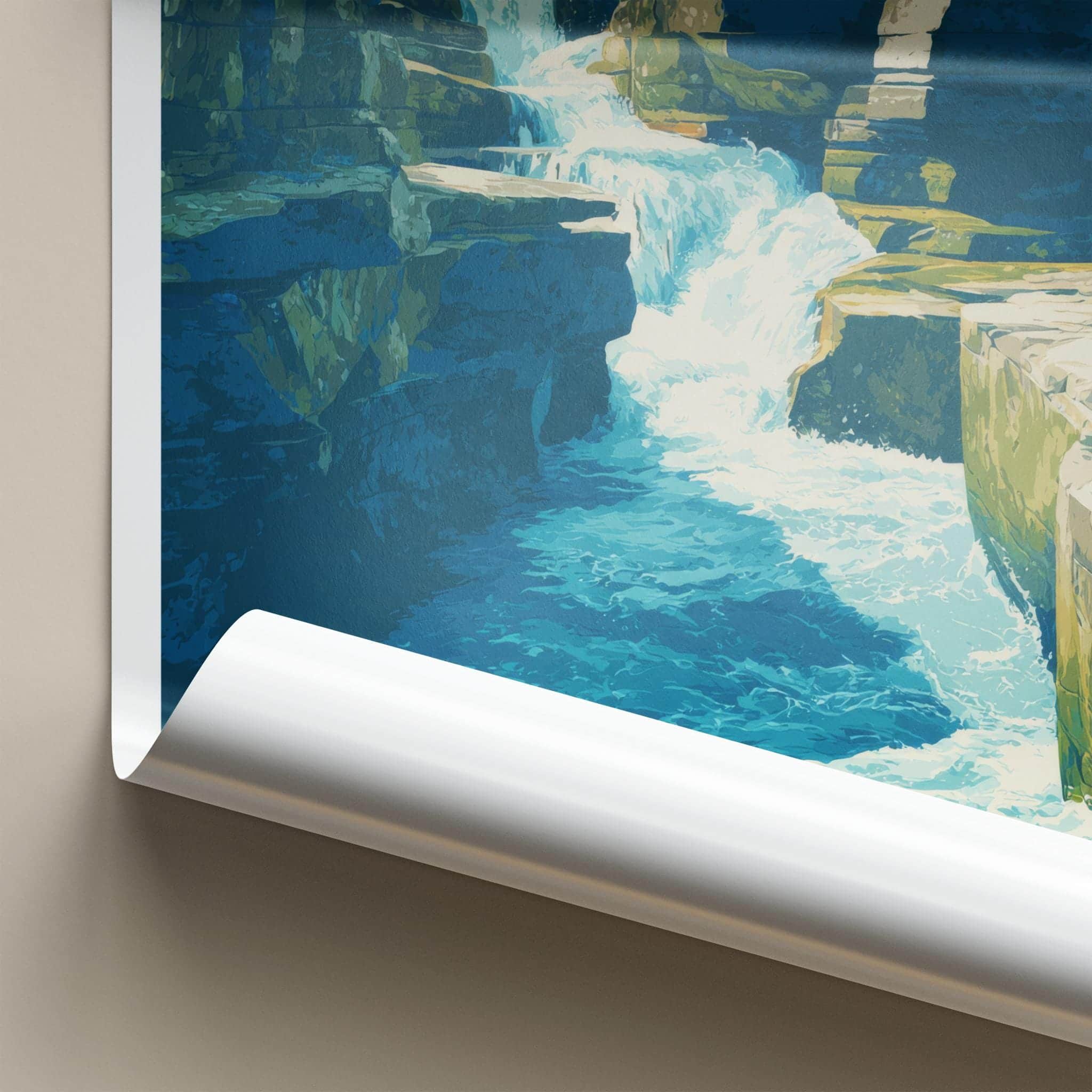 Cornell Poster - New York Wall Art - Cascading River Gorge Home Decor