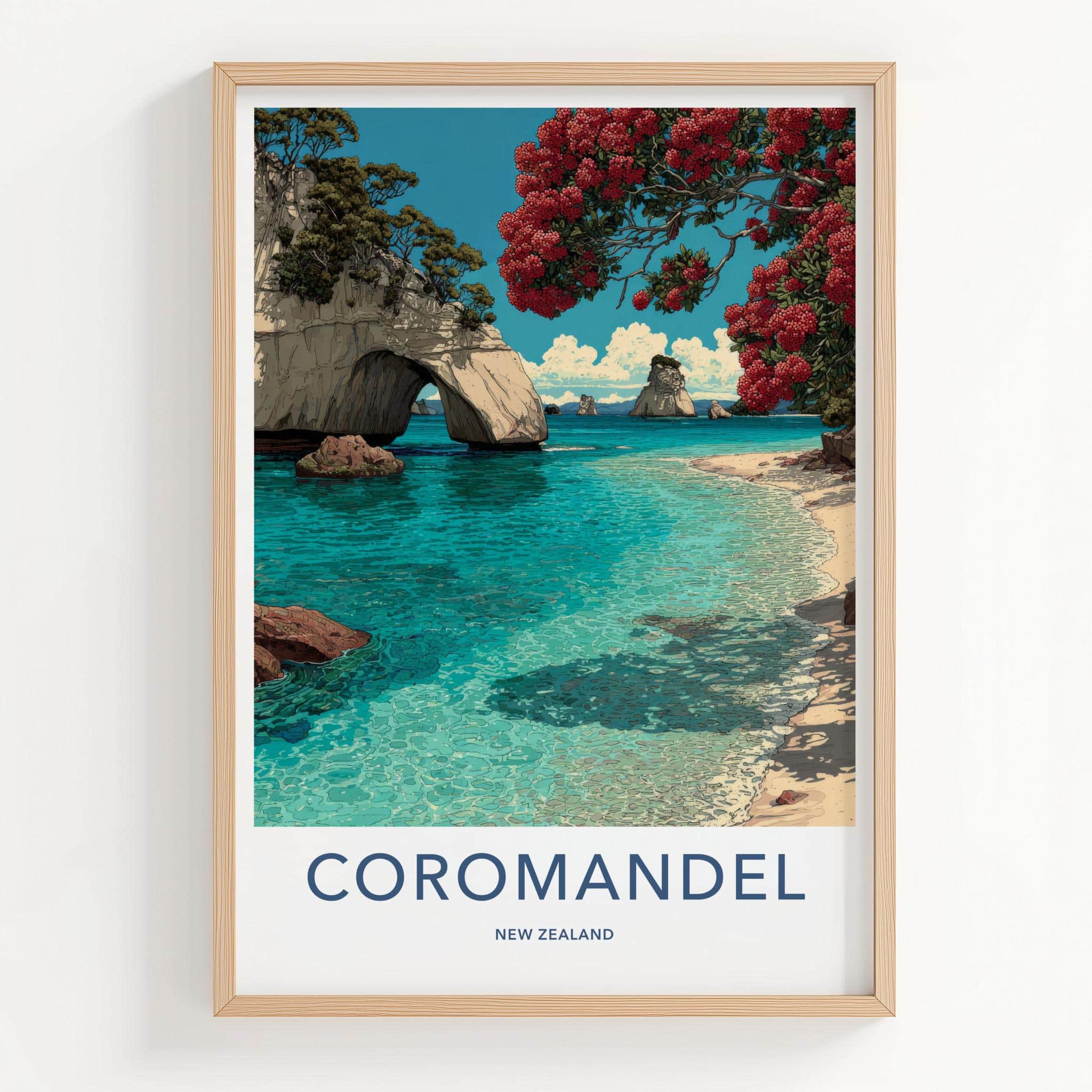 Coromandel Poster - New Zealand Fine Art - Oceanic archway blooms Gift