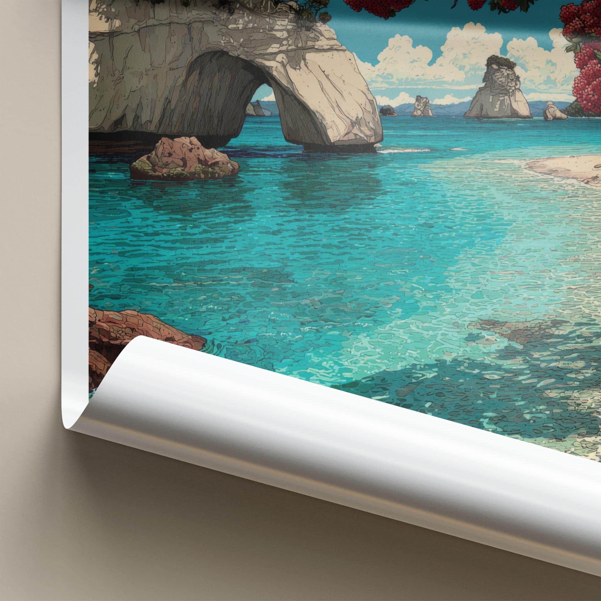 Coromandel Poster - New Zealand Fine Art - Oceanic archway blooms Gift