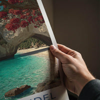 Coromandel Poster - New Zealand Travel Art - Pohutukawa Arch Beach Home Decor