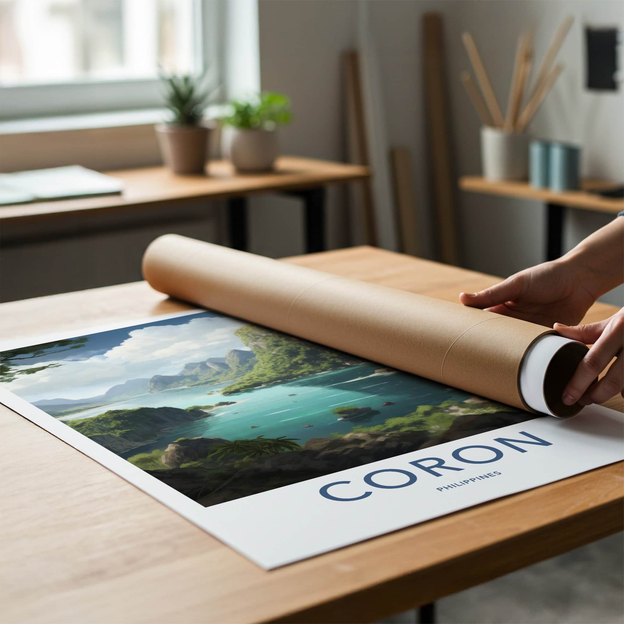 Coron Poster - Philippines Travel Art - Tropical Island Bay Home Decor