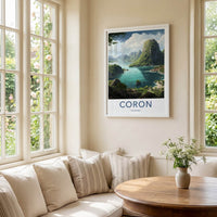Coron Poster - Philippines Travel Art - Tropical Island Bay Home Decor