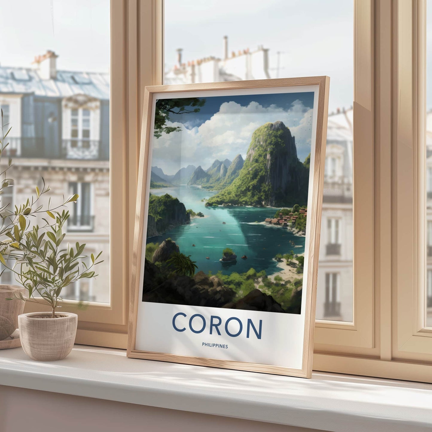 Coron Poster - Philippines Travel Art - Tropical Island Bay Home Decor