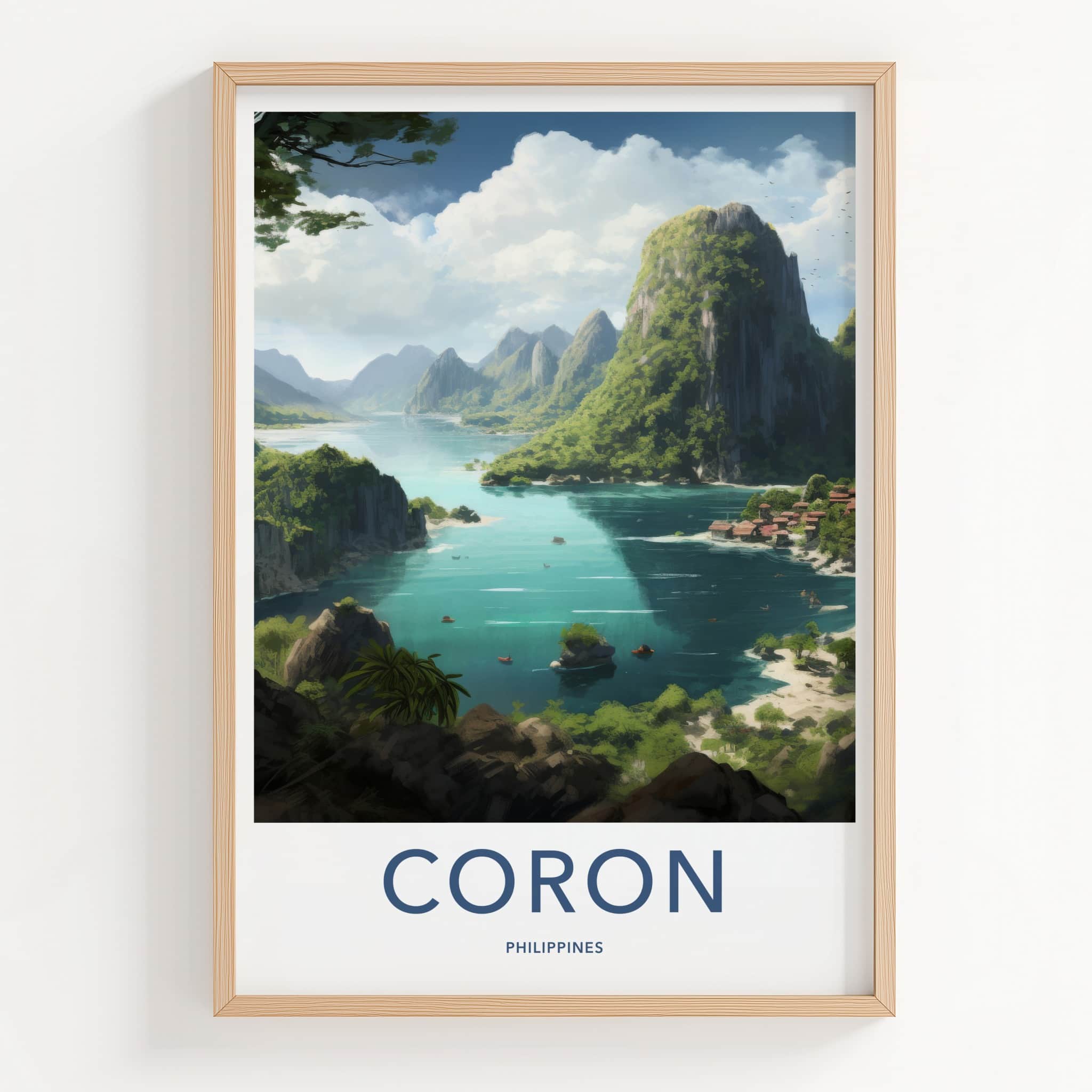 Coron Poster - Philippines Travel Art - Tropical Island Bay Home Decor