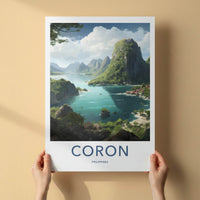 Coron Poster - Philippines Travel Art - Tropical Island Bay Home Decor