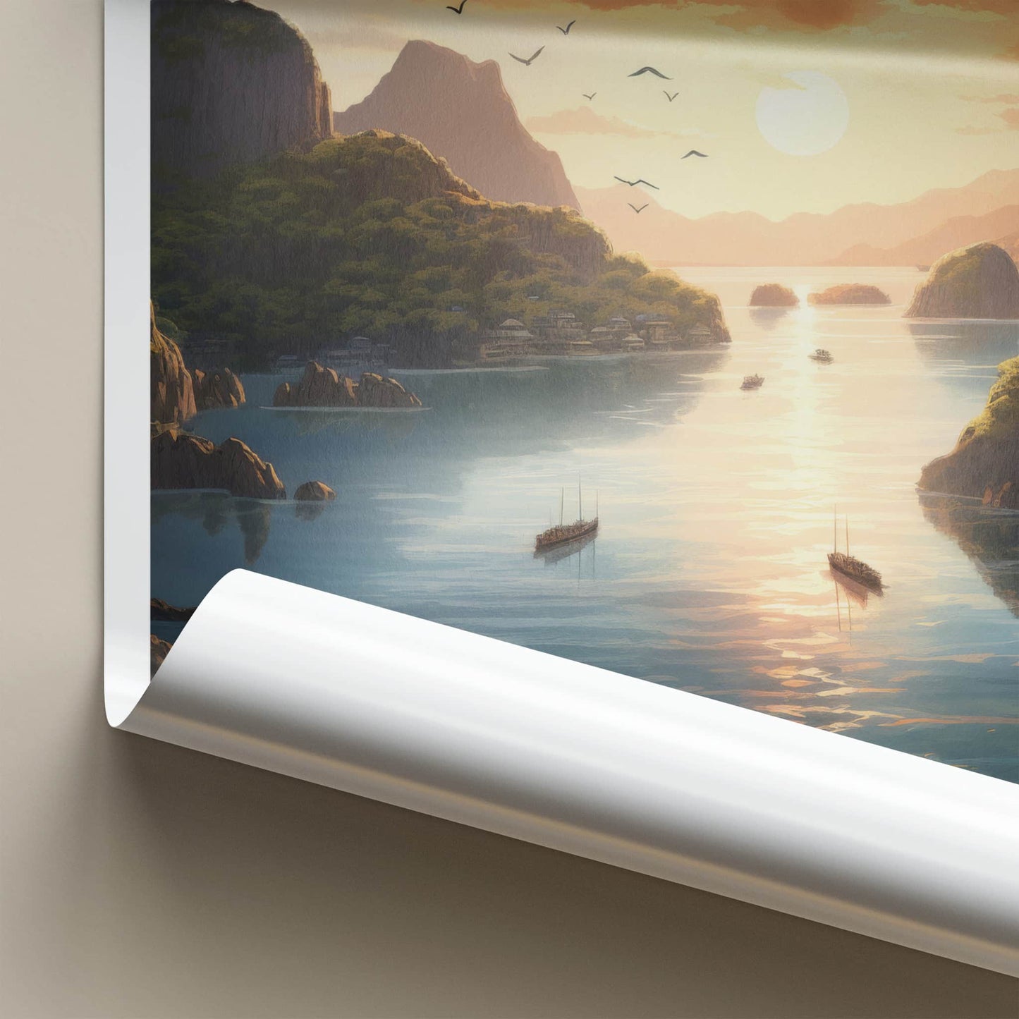 Coron Poster - Philippines Wall Art - Tropical Island Sunset Home Decor