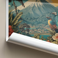 Costa Rica Poster - Costa Rica Travel Art - Volcanic Mountain Home Decor
